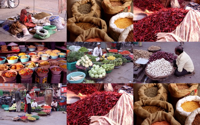 Especias y verduras de la India
