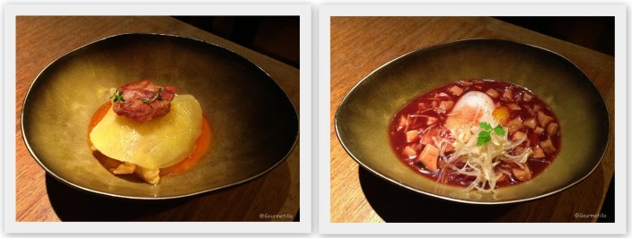 Ravioli y Huevo pato