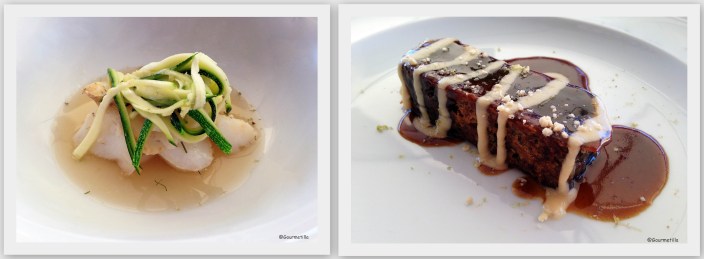 Acelgas y bacalao y Terrina de morro de ternera
