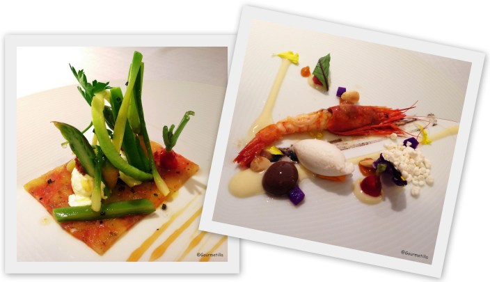 Micro verduras y Gamba roja
